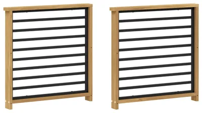 Immagine prodotto di vidaXL Braccioli modulari, 2 pezzi, bianco, 60 x 6 x 61 cm, legno massello di acacia