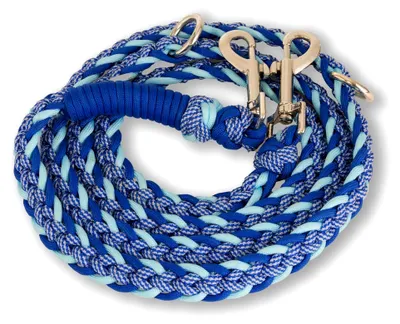 Produktbild von Geflochtene Paracord Hundeleine - 1,8m verstellbar mit 2 Karabinern, geeignet für große Hunde