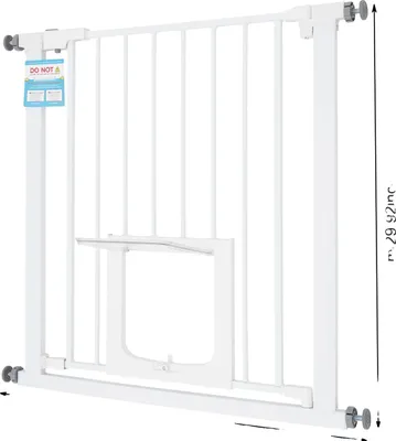 Image de Barrière de sécurité pour chiens, largeur réglable, construction robuste, blanc