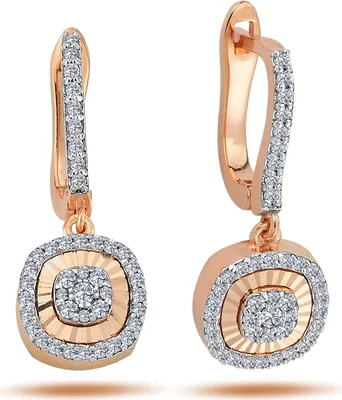 Produktbild von Diamanten Brillant Schliff Ohrringe Ohrhänger 14 Karat 585er Rotgold