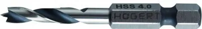 Produktbild von Hogert Technik Holzspiralbohrer HT6D344 4.0mm 60mm Schnellarbeitsstahl Blisterpack 22g