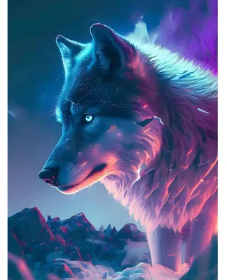 Image de Kit de peinture diamant 5D, loup, animaux, pour adultes et enfants, 30x40 cm