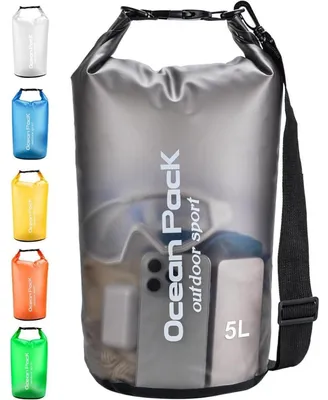 Produktbild von Wasserdichte Tasche Dry Bag 2L 5L 10L 20L PVC mit Schultergurt Schwarz