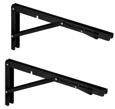 Produktbild von SOTECH Schwerlast-Klappkonsole 400 x 175 mm schwarz – Tragkraft 150 kg (1 Paar)
