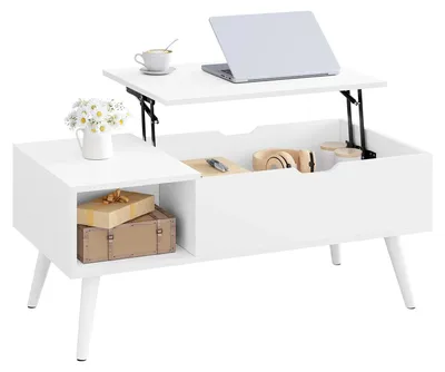 Immagine prodotto di Tavolino da salotto regolabile - Tavolino pieghevole con spazio contenitivo - Tavolino da caffè moderno