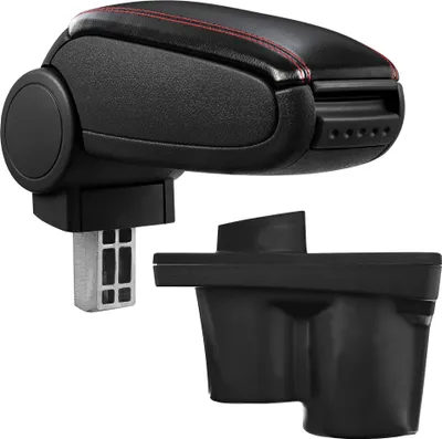 Image de [pro.tec]® Opel Adam accoudoir central imitation cuir noir/rouge accoudoir voiture