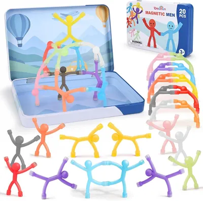 Zdjęcie produktu dla Magnetyczne figurki z silikonu, 20 sztuk, elastyczne, zabawki dla dzieci