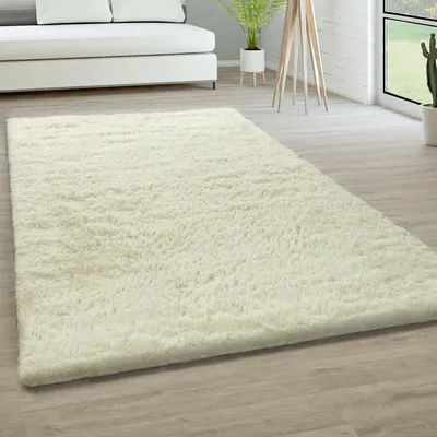 Produktbild von Hochflor Teppich Wohnzimmer Fellteppich Kunstfell Shaggy Flauschig Einfarbig Grösse 160 cm Rund