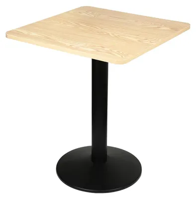 Obrázek produktu pro Bistro stůl – barový stůl 60 × 60 cm – deska z MDF – kovová podnož – hranatý – v barvě dřeva