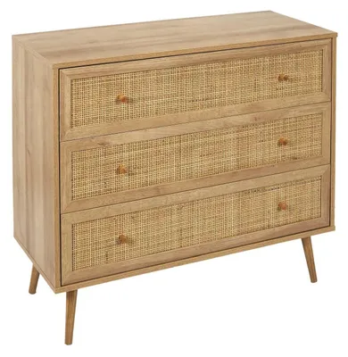 Obrázek produktu pro Komoda, skříňka se zásuvkami, 90 cm, dřevěná, v bohémském stylu, vhodná do obývacího pokoje nebo ložnice