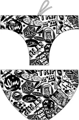 Produktbild von Turbo Stickers Waterpolo Badeslip Schwarz 9-10 Years Jungen Schwarz 9-10 Years