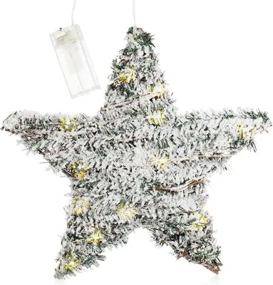 Productafbeelding van Decoratieve Kerstster met Sneeuw en Timerfunctie - Warmwitte LED Verlichting