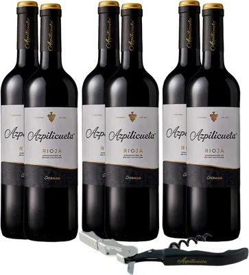 Produktbild von 6 Azpilicueta Crianza + 1 Sacacorchos de Regalo Rotwein Spanien RIOJA D.O.C 450.00 cl 13.5 %