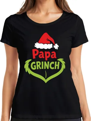 Obrázek produktu pro Táta Grinch Vánoce Vtipný vánoční dárek Otec Dáma Dámské tričko, černá, L
