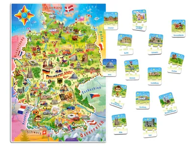 Produktbild von Castorland Deutschlandkarte, Puzzle 120 +28 Teile