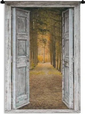 Produktbild von MuchoWow® Wandteppich Wandbehang Wald - Herbst - Ausblick 120x180 cm Tapisserie Dekoration Wandtuch - Schlafzimmer - Dekorationen für das Haus