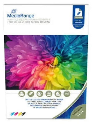 Zdjęcie produktu dla MediaRange MRINK101, Matowy, Atramentowa, A4, Biały, 100 ark., 210 mm