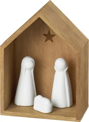 Obrázok produktu pre Kolesá Malý betlehem z dreva a porcelánu 5x12x9 cm