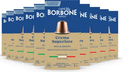 Produktbild von Caffè Borbone Aluminium Kapseln Selection Crema Superiore 100x5g | Ideal für Nespresso*-Maschinen Kaffee