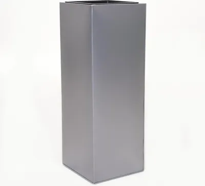 Image de VIVANNO Bac à plantes zinc BLOCK colonne, argent mat - 24x24x65 cm