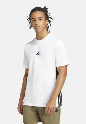 Produktbild von adidas Herren Essential Three Stripes Single Jersey Shirt, White/Black, S