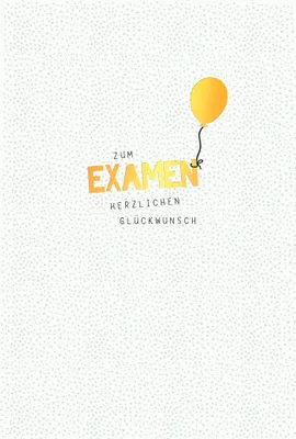 Produktbild von Examen  Karte mit Briefumschlag Luftballon, goldfolie