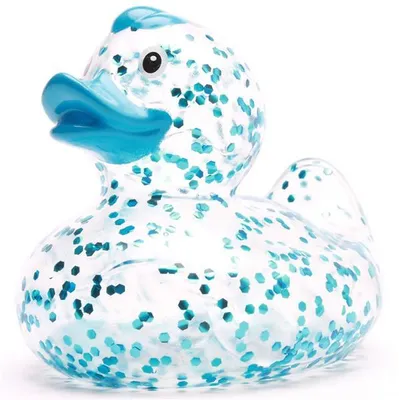 Produktbild von Badeente Glitzer blau Vinyl 8 cm