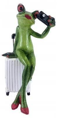 Produktbild von Art-Pol Reisefrosch mit Koffer Dekofigur 17cm