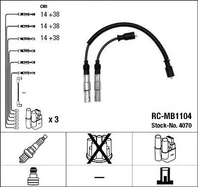 Immagine prodotto di Set di cavi di accensione NGK 4070
