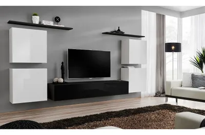 Produktbild von Wohnzimmerwand RIONATA 4 - weiß / schwarz