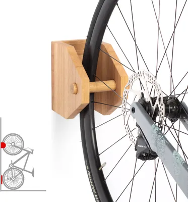 Produktbild von Fahrradhalter Wand aus Eiche (bis 50 mm) - Eiche Hell|Velohold