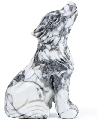 Wolf-Skulptur aus Howliet, 2 Zoll, Steinstatue