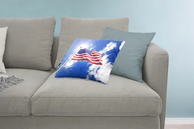 Produktbild von MuchoWow® Zierkissen Sofakissen Wohnzimmer Dekokissen 60x40 cm Flagge der Vereinigten Staaten vor der Sonne - Kopfkissen - Polster mit Foto