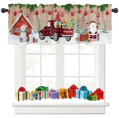 Weihnachtsvitrage, blickdicht, 137x45 cm, Elfen-Design