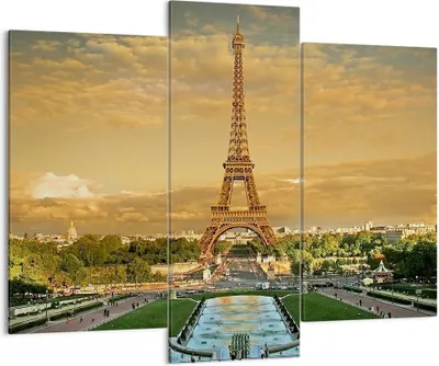 Produktbild von Bild auf Leinwand - Leinwandbild - Eiffelturm Frankreich Paris - 130x100cm - Wand Bild - Wanddeko - Leinwanddruck - Bilder - Kunstdruck - Wanddekoration - Leinwand bilder - Wandkunst - CB130x100-0435