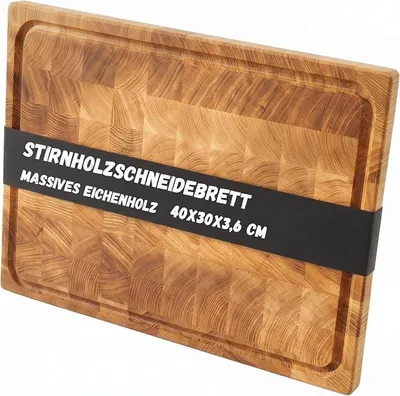 Imagen del producto de Tabla de cortar de roble macizo, 40x30x3,6 cm