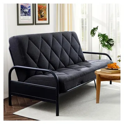 Produktbild von Futon-Matratze mit Kissen, 15,2 cm, Gel-Memory-Schaum, abnehmbarer Bezug (180 x 132 x 15 cm)