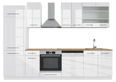 Immagine prodotto di Cucina componibile Vicco Fame-Line Bianco lucido/bianco 300 cm senza piano di lavoro, Model 33543