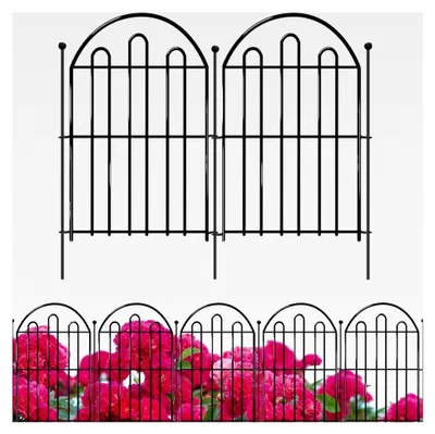 Produktbild von Dekorativer Gartenzaun, 10 Stück Tierbarriere-Zaun aus Metall, Gitterzaun für Hunde und Kaninchen im Freien, 33 CM (L) x 43 CM (H)
