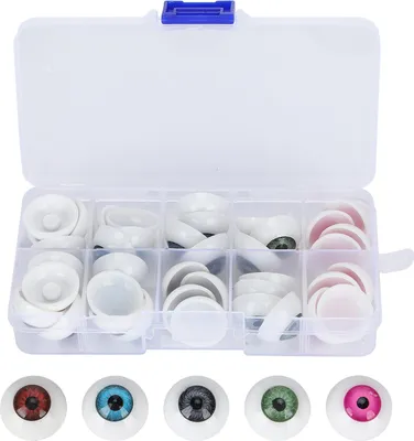 Zdjęcie produktu dla Puppe Augäpfel halbe runde Plastikaugen farbenfrohe DIY -Bärenhandwerksmaterial