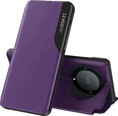 Produktbild von Hülle für Honor X9A / Magic 5 Lite, Smart View Fenster Flip Stand Cover Kunstleder Schutzhülle für Honor X9A / Magic 5 Lite Lila