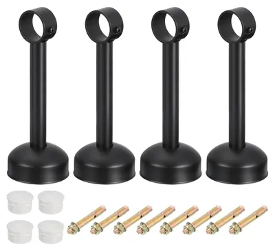 Gardinenstangenhalter-Set, 4 Stück, Edelstahl, 32 mm, 200 mm Länge