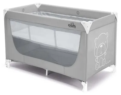 Produktbild von Baby Reisebett Pisolino | für 0-36 Monate | Teddy Grau | Kinderreisebett inklusive Matratze und Transporttasche