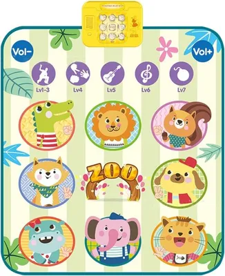 Produktbild von ASKSA Tanzmatte Kinder, Tanzmatte Spielzeug, Musikmatte Spielzeug mit 5 Spielmodi 3 Herausforderungsstufen, Tanzmatten Spielzeug fuer ab 3-12 Jahre (Dinosaurier)