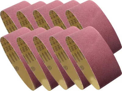 Image de 10 bandes abrasives, grain 180, oxyde d'aluminium, accessoires pour bandes abrasives pour le polissage du bois, du métal et du plastique