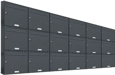 Produktbild von 18er Briefkasten Anthrazit Anlage 18 Fach Wandbriefkasten Postkasten