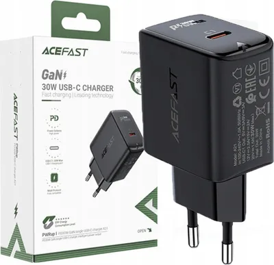 Image de Acefast Chargeur Gan Usb Type C 30W, Pd, Qc 3.0, Afc, Fcp Noir (A21 Noir)