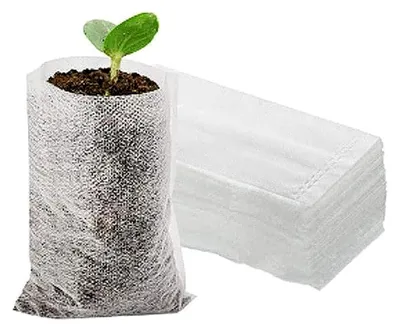 Produktbild von 100 Stück biologisch abbaubare Vliesbeutel für Pflanzenzucht und Gartenbedarf