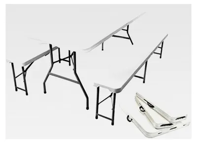 Produktbild von Campingtisch 180x74cm mit 2 Bänken – Klapptisch Set wetterfest bis 230kg