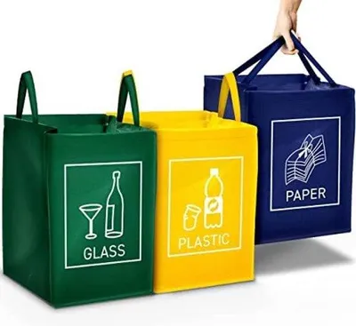 Produktbild von Famanu Abfalltrennsystem für Glas, Plastik und Papier - 3-teilig